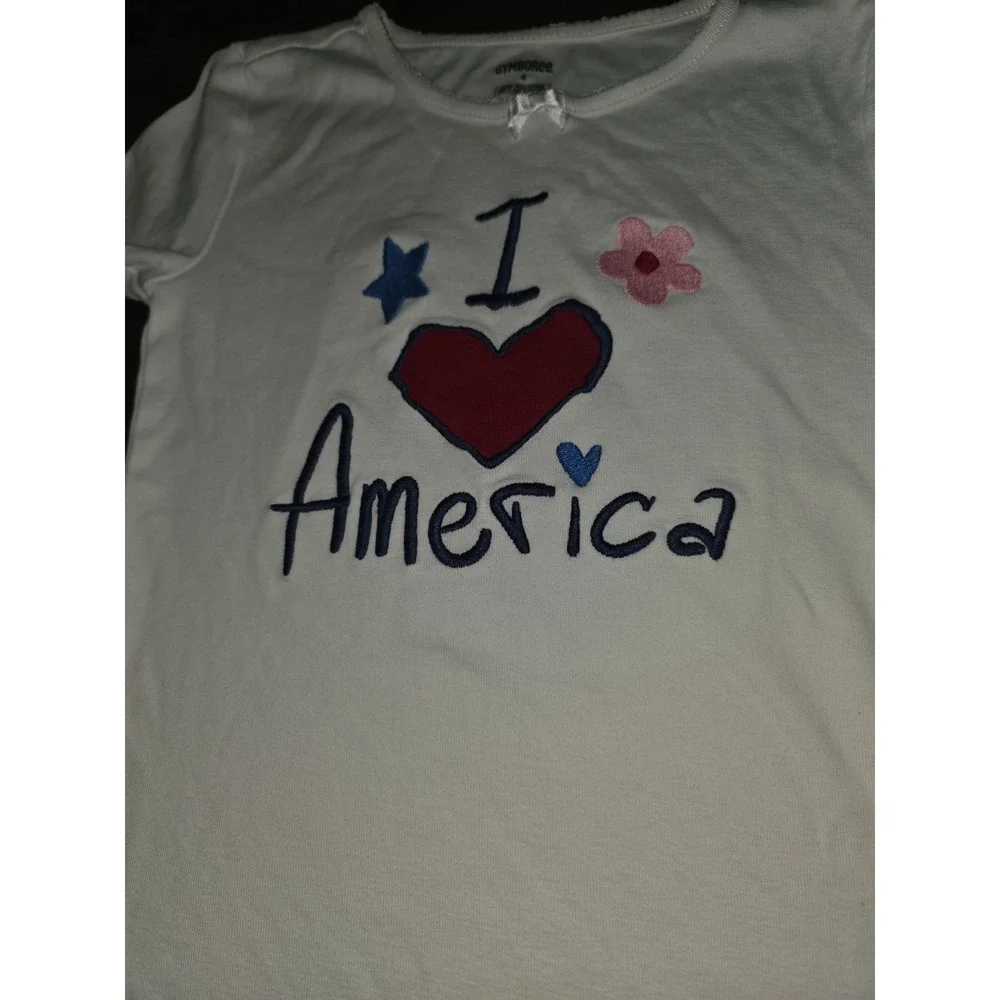 Gymboree gymmies pajamas I love america 4th of july size 8‎